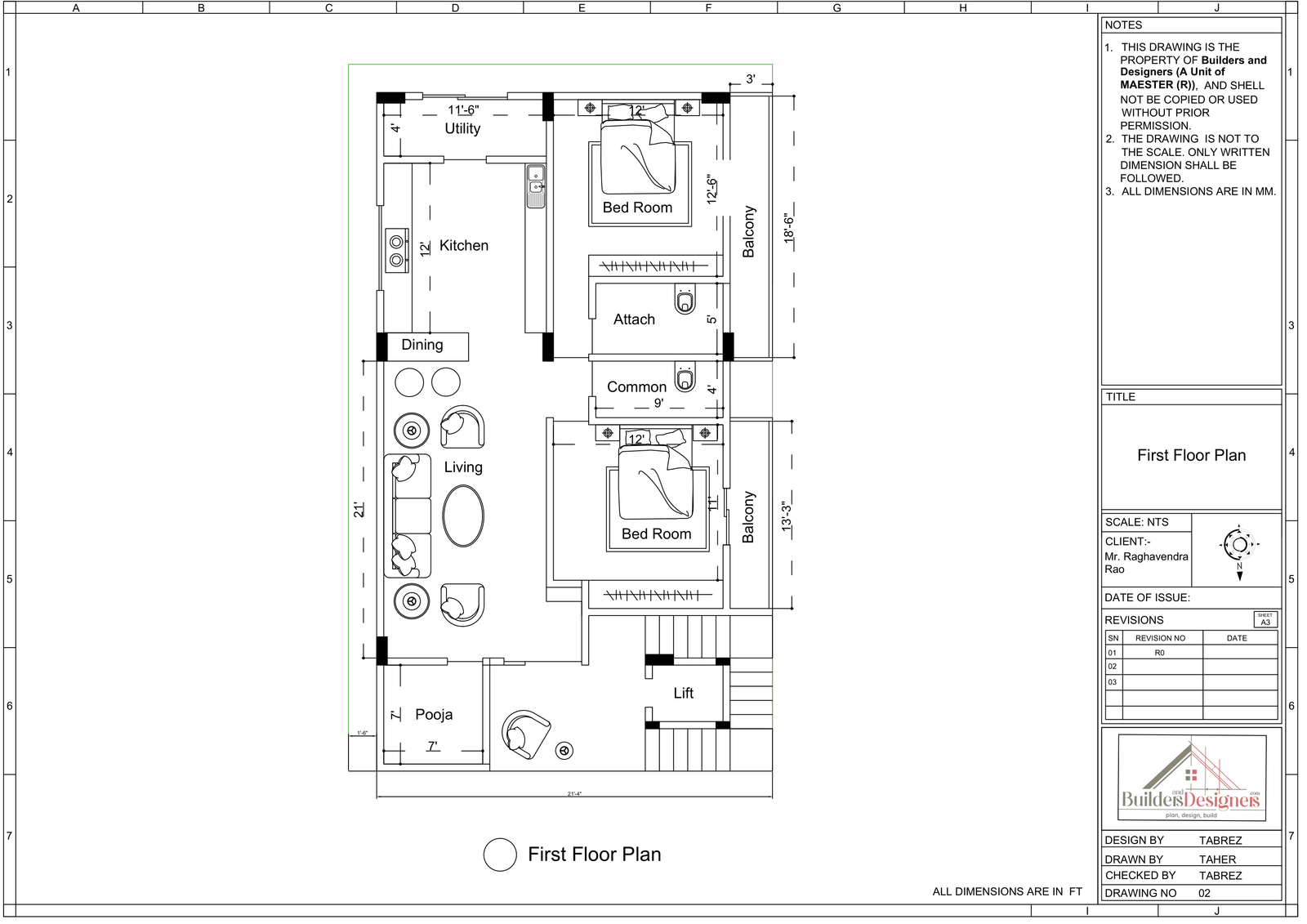 G+1 Residential building of Mr. Raghavendra, Hullahalli