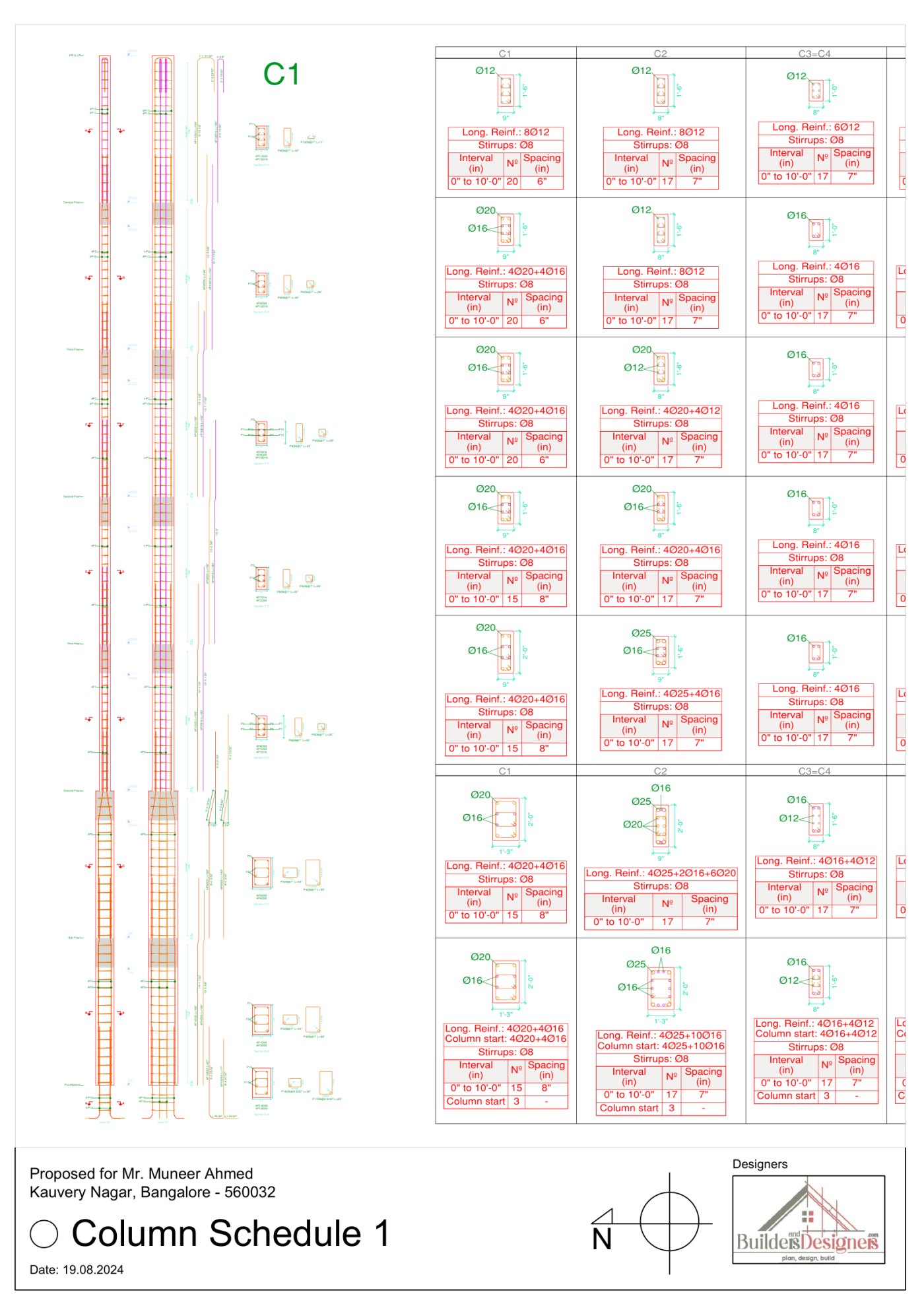 G+3 Residential Building Plan, Kaveri Nagar.
