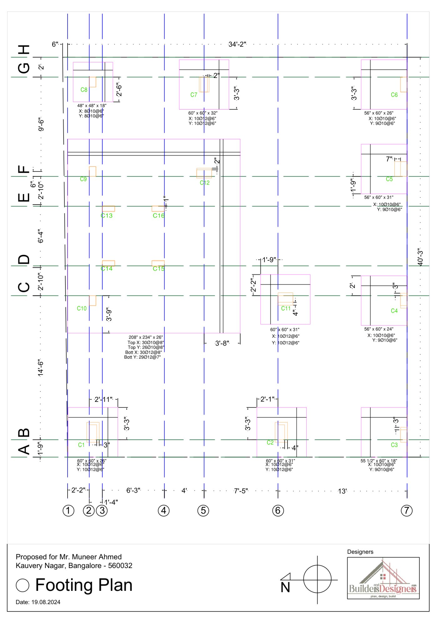 G+3 Residential Building Plan, Kaveri Nagar.